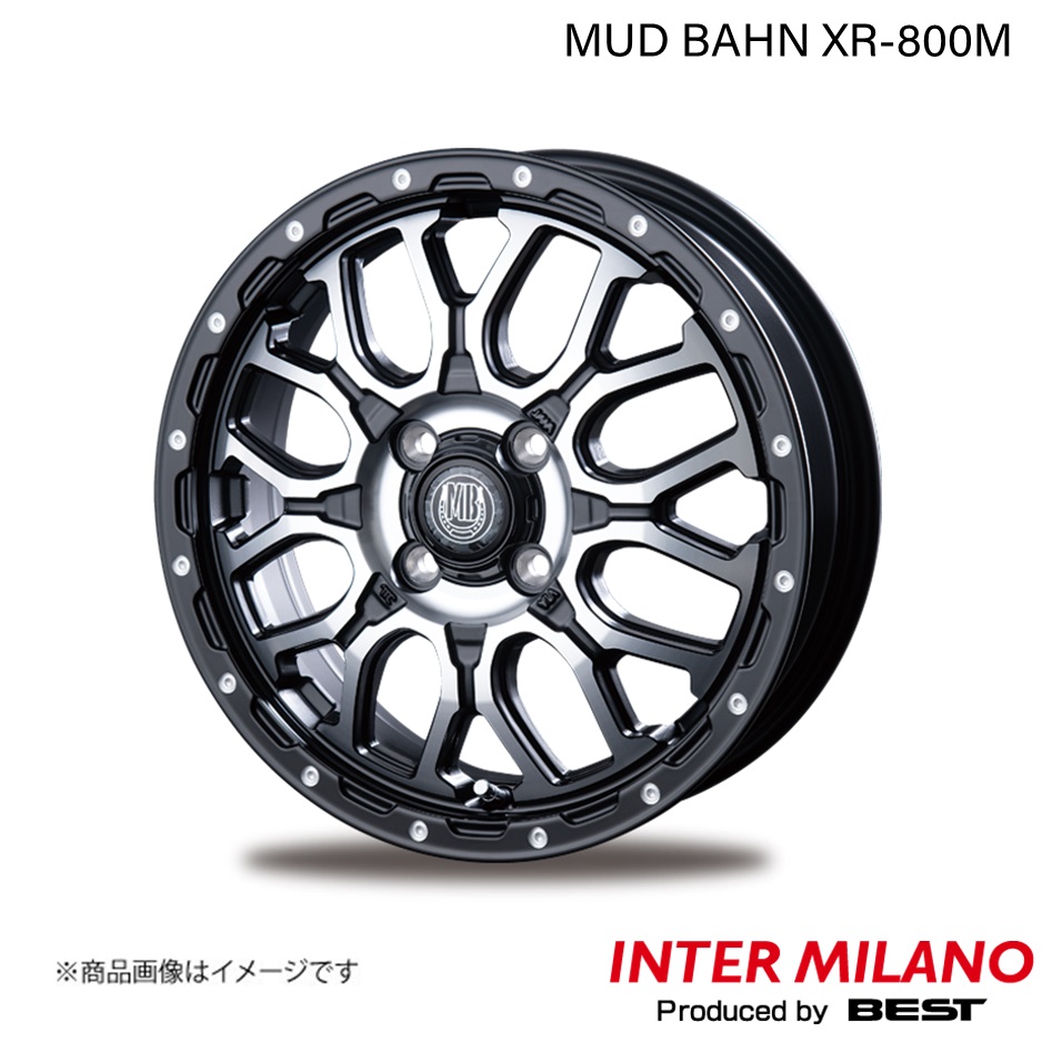 INTER MILANO/インターミラノ MUD BAHN XR 800M ホイール 1本【12×4.00B 4 100 INSET42 マットブラックディスクポリッシュ】 :inmila qq e h 740s:車楽院