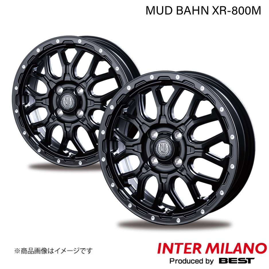 INTER MILANO/インターミラノ MUD BAHN XR 800M ホイール 2本【14×4.5J 4 100 INSET45 マットブラックピアスポリッシュ】 :inmila qq e h 774s:車楽院