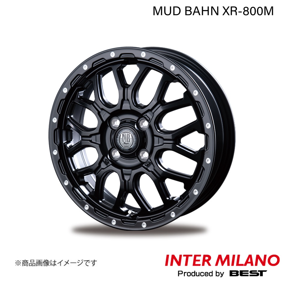 INTER MILANO/インターミラノ MUD BAHN XR 800M ホイール 1本【12×4.00B 4 100 INSET42 マットブラックピアスポリッシュ】 :inmila qq e h 730s:車楽院