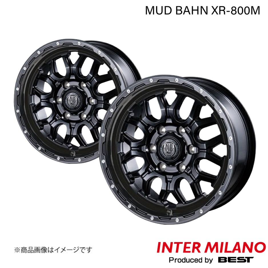 INTER MILANO MUD BAHN XR 800M ハイエース 200系 純正タイヤ:185/75R15 106/104 LT ホイール 2本【15×6.0J 6 139.7 INSET33 MBK/PP】 :inmila qq e h 1322s:車楽院