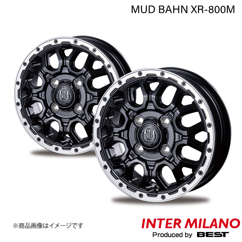 INTER MILANO/インターミラノ MUD BAHN XR 800M デリカD:2 MB15S ホイール 2本【14×4.5J 4 100 INSET45 マットブラック/リムポリッシュ】 :inmila qq e h 1199s:車楽院