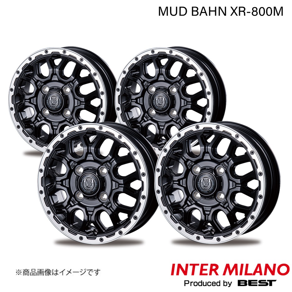 INTER MILANO/インターミラノ MUD BAHN XR 800M ロッキー A200系 ホイール 4本【16×6.5J 4 100 INSET38 マットブラック/リムポリッシュ】 :inmila qq e h 1565s:車楽院