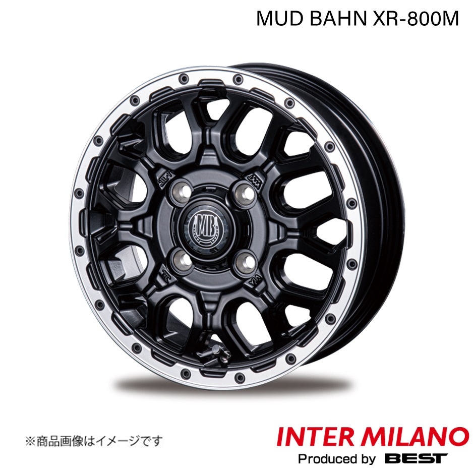 INTER MILANO/インターミラノ MUD BAHN XR 800M アクア 10系 純正タイヤ:195/50R16 ホイール 1本【16×6.5J 4 100 INSET38 MBK/RP】 :inmila qq e h 862s:車楽院