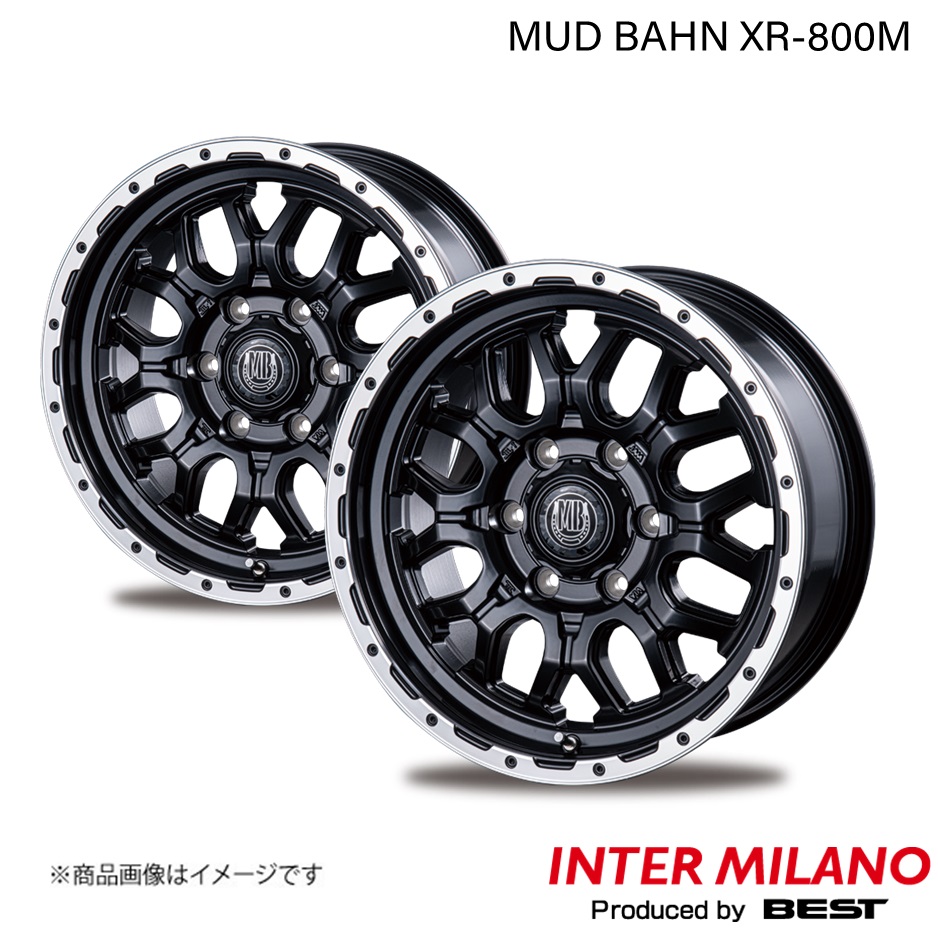 INTER MILANO/インターミラノ MUD BAHN XR 800M ホイール 2本【15×6.0J 6 139.7 INSET33 マットブラック/リムポリッシュ】 :inmila qq e h 764s:車楽院