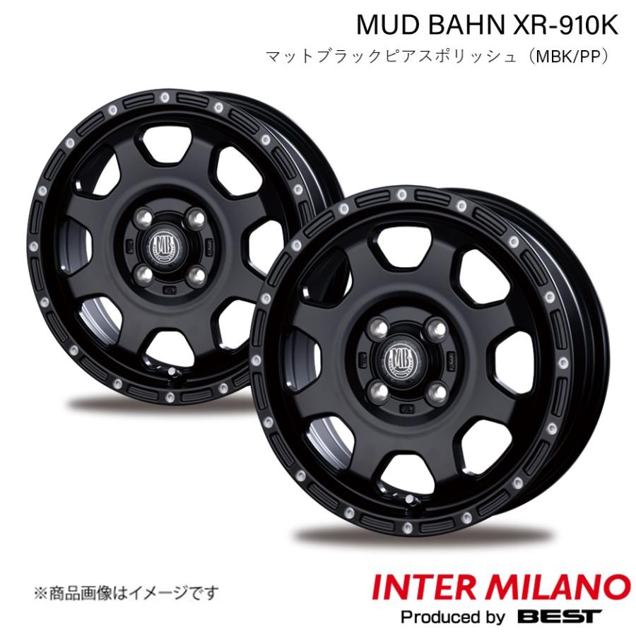 INTER MILANO/インターミラノ MUD BAHN XR 910K ホイール 2本【14×4.5J 4 100 INSET45 マットブラックピアスポリッシュ】 :inmila qq e h 7316s:車楽院
