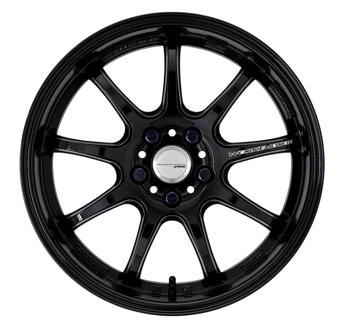 WORK ワークホイール 1本 ワークエモーションD9R 1ピース GS350 DBA-GRS191 リア用【18×9.5J 5-114.3 INSET38 BLK】WORK EMOTION D9Rの画像