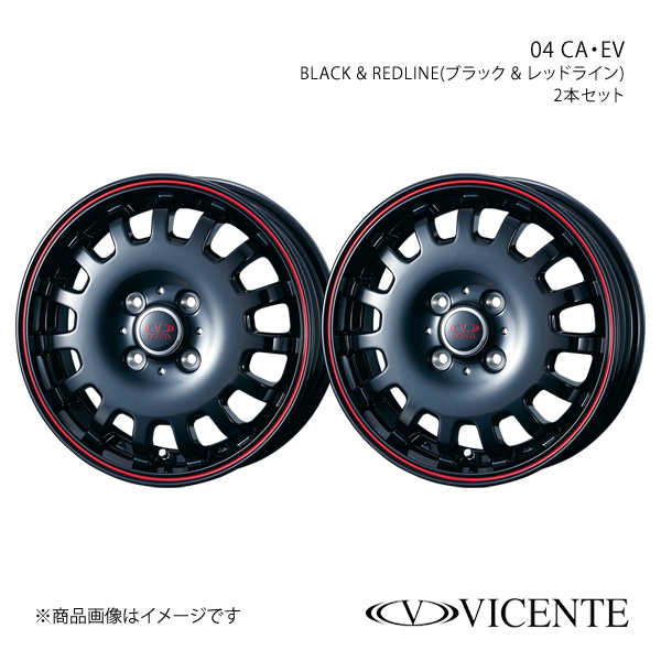 VICENTE/04 EV NV100クリッパーリオ DR17W アルミホイール2本セット【14×4.5J 4 100 INSET50 BLACK REDLINE】0035664×2 :ww qq e h 108669s:車楽院