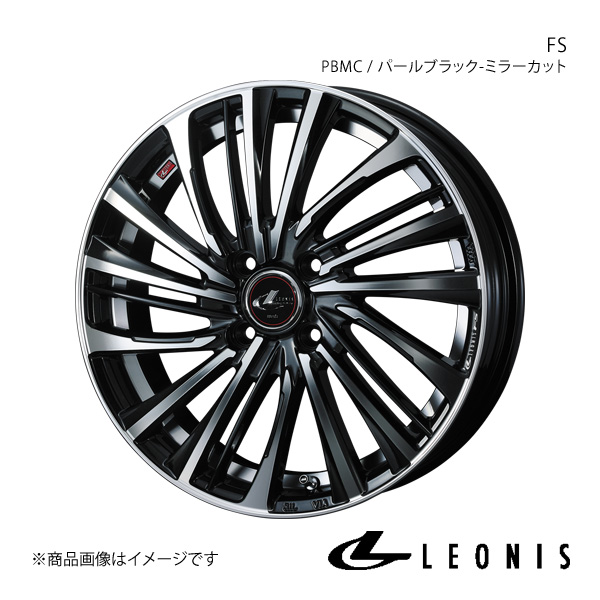 LEONIS/FS アクア K10系 4WD タイヤサイズ(205/45-17) ホイール1本【17×6.5J 4-100 INSET50 PBMC(パールブラック/ミラーカット)】0039972｜syarakuin-shop