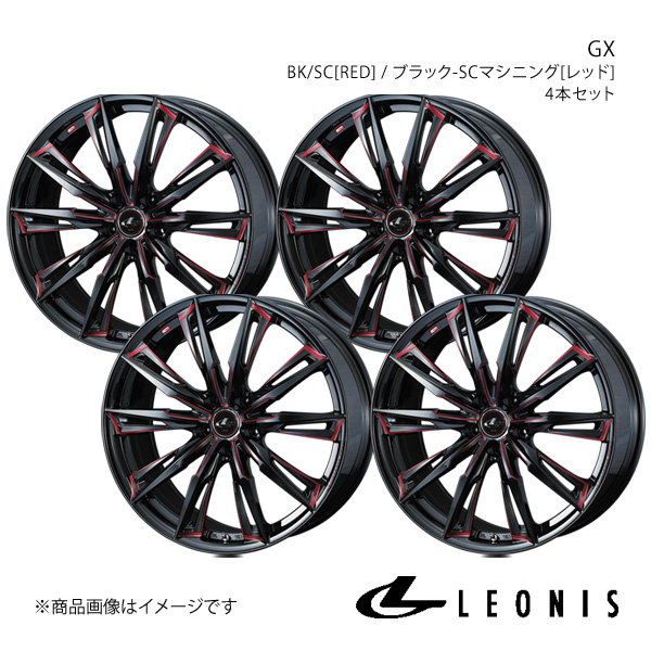 LEONIS/GX CX 5 KF系 アルミホイール4本セット【18×7.0J5 114.3 INSET47 BK/SC[RED]】0039372×4 :ww qq e f2 h 236308s:車楽院