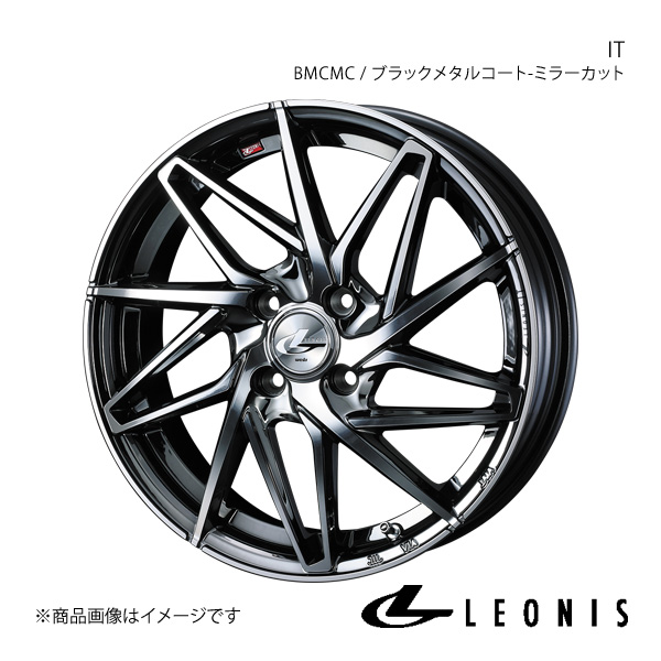 LEONIS/IT アクア K10系 4WD タイヤ(205/45-17) ホイール1本【17×6.5J 4-100 INSET50 BMCMC(ブラックメタルコート/ミラーカット)】0040588｜syarakuin-shop