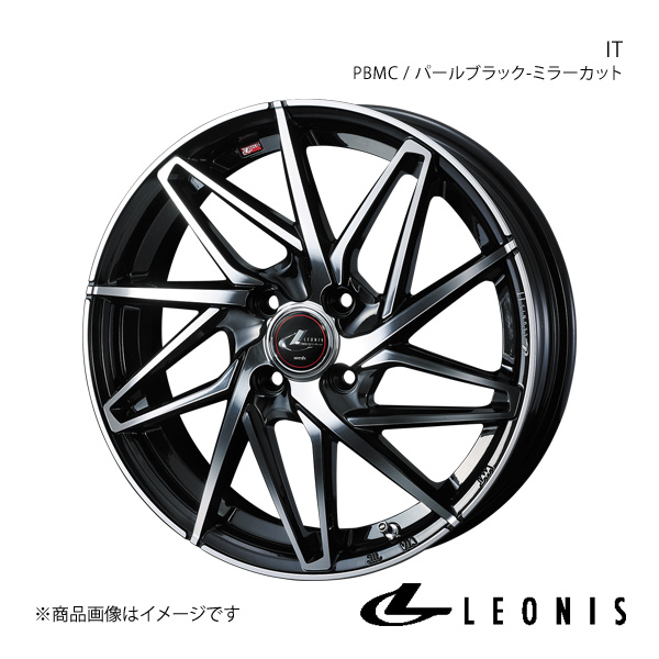 LEONIS/IT アクア K10系 4WD タイヤサイズ(205/45-17) ホイール1本【17×6.5J 4-100 INSET50 PBMC(パールブラック/ミラーカット)】0040586｜syarakuin-shop