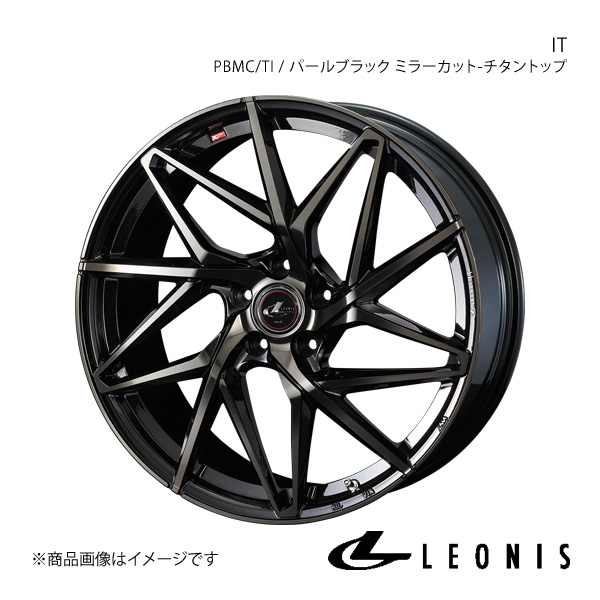 LEONIS/IT フェアレディZ Z33 ホイール1本【19×8.0J 5-114.3 INSET35 PBMC/TI(パールブラック ミラーカット/チタントップ)】0040623｜syarakuin-shop