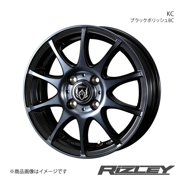 RiZLEY/KC アルトラパン HE33S アルミホイール1本【14×4.5J 4-100 INSET45 ブラックポリッシュBC】0040512｜syarakuin-shop