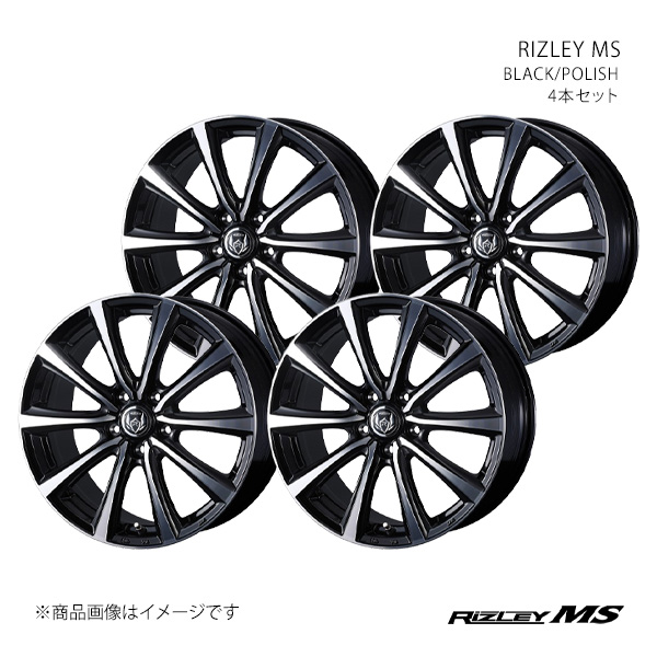 RIZLEY MS ライツレー エムエス ホイール 4本セット 0041652×4 【18×7.5J 5-114.3 INSET48 BLACK/POLISH】