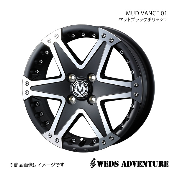 WEDS ADVENTURE/MUD VANCE 01 イグニス FF21S アルミホイール1本【15×5.0J 4 100 INSET45 マットブラックポリッシュ】0036053 :ww qq e f2 i 5932s:車楽院