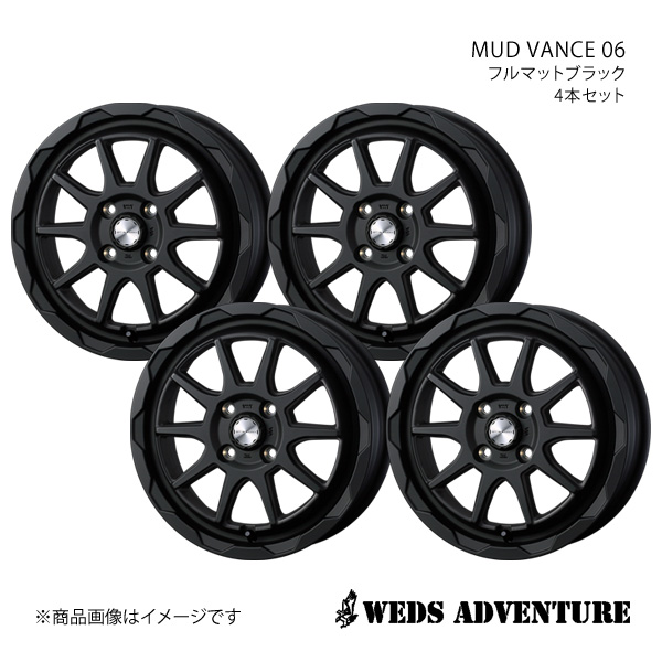 WEDS ADVENTURE/MUD VANCE 06 ソリオ MA15S アルミホイール4本セット【15×4.5J 4 100 INSET45 FULL MAT BLACK】0040202×4 :ww qq e f2 h 302327s:車楽院