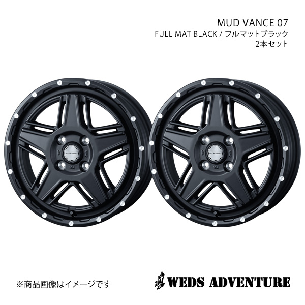 WEDS-ADVENTURE/MUD VANCE 07 サンバートラック S500系 アルミホイール2本セット【12×4.0B 4-100 INSET40 FULL MAT BLACK】0040528×2｜syarakuin-shop