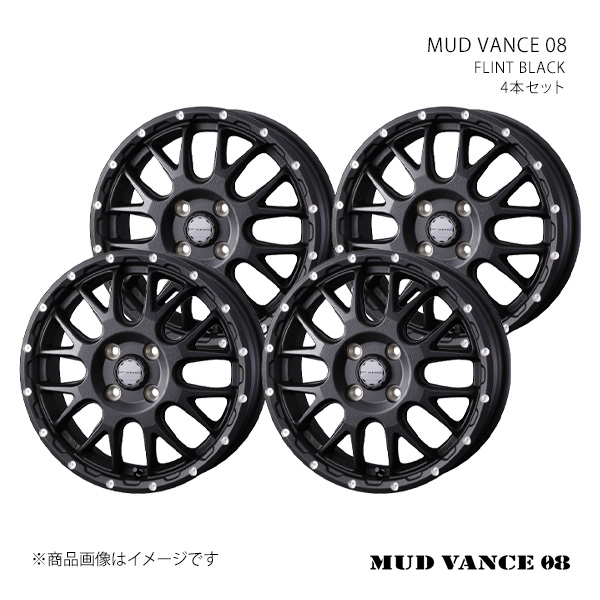 MUD VANCE 08 マッドヴァンス ゼロエイト ホイール 4本セット 0041123×4 【15×4.5J 4-100 INSET45 FLINT BLACK】