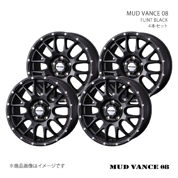 MUD VANCE 08 マッドヴァンス ゼロエイト ホイール 4本セット 0041132×4 【17×8.5J 6-139.7 INSET0 FLINT BLACK】