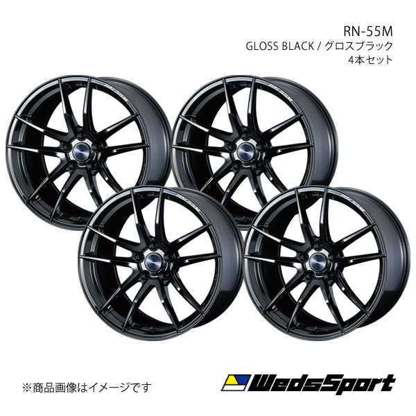 WedsSport/RN 55M GT R R34 アルミホイール4本セット【18×9.5J 5 114.3 INSET25 GLOSS BLACK】0072966×4 :ww qq e f2 h 284257s:車楽院