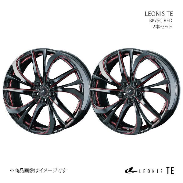 WEDS - LEONIS TE レオニス ティーイー 銀輪 2本仕かける 0038782×2 【18×8.0J 5-114.3 INSET42 BK/SC(RED)】