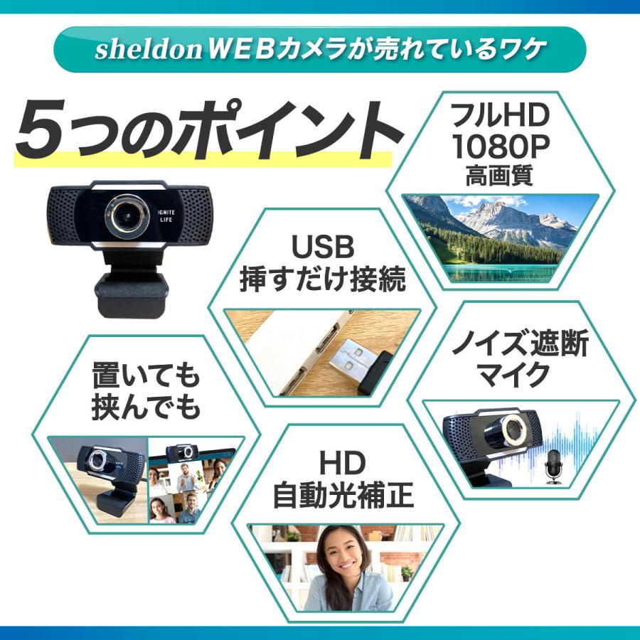 IGNITE LIFE Webカメラ マイク マイク内蔵 ウェブカメラ 広角 「Web