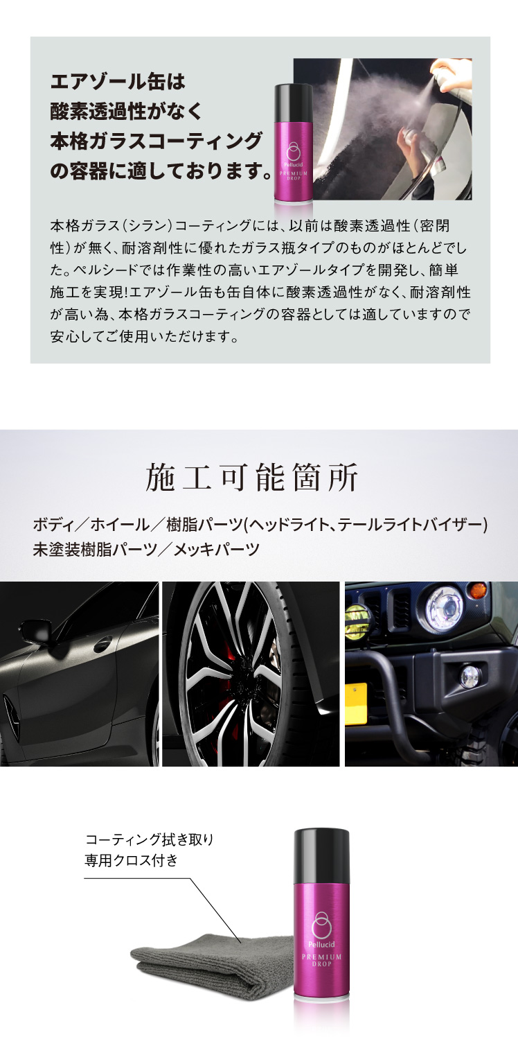 ペルシード 新商品 ガラスコーティング剤 プレミアムドロップ85 12ヶ月