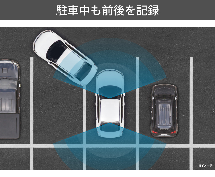 駐車中も前後を記録