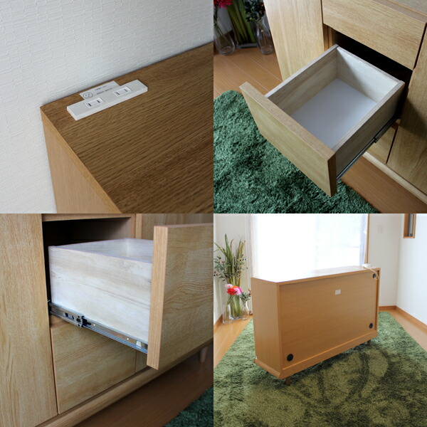 電話台 リビングボード 90cm 日本製 完成品 国産の画像