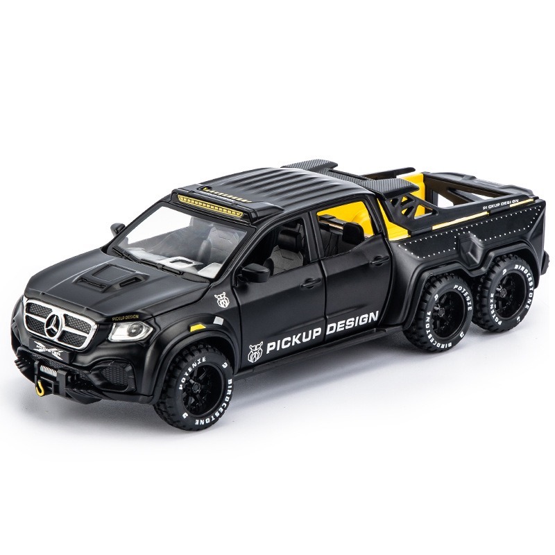 1/28 Mercedes Benz X-Class ピックアップ 6X6 モデルカー ミニカー ヘッドライト点灯 プルバック式