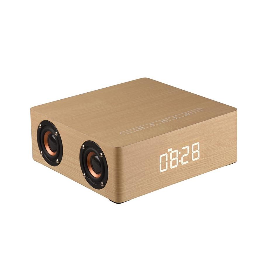 木製 Bluetooth 4.2+EDR ワイヤレス サブウーファー スピーカー アラームクロック｜synergy2｜02