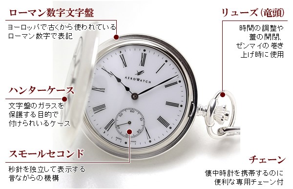 最新の激安 アエロ（AERO）ウオッチ 55700ag01 懐中時計 文字刻印可能 懐中時計