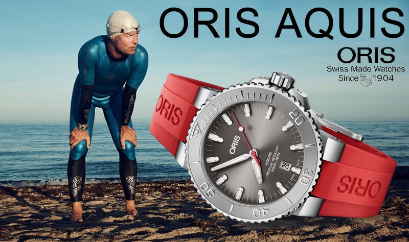 オリス/Oris/ダイビング/AQUIS(アクイス) デイト/レリーフ グレーカラー 腕時計 733 7730 4153-07 8 24  05PEB正規輸入品