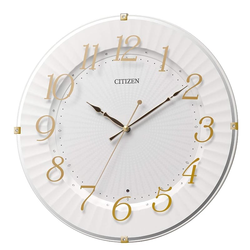 CITIZEN シチズン 電波 掛け時計 8MY537-018 ゴールド プレート文字