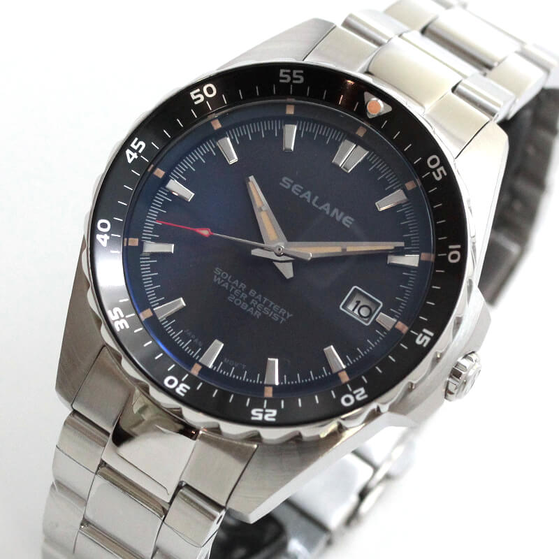 SEALANE(シーレーン) ソーラー充電式 腕時計 SER01-MBK ブラック 