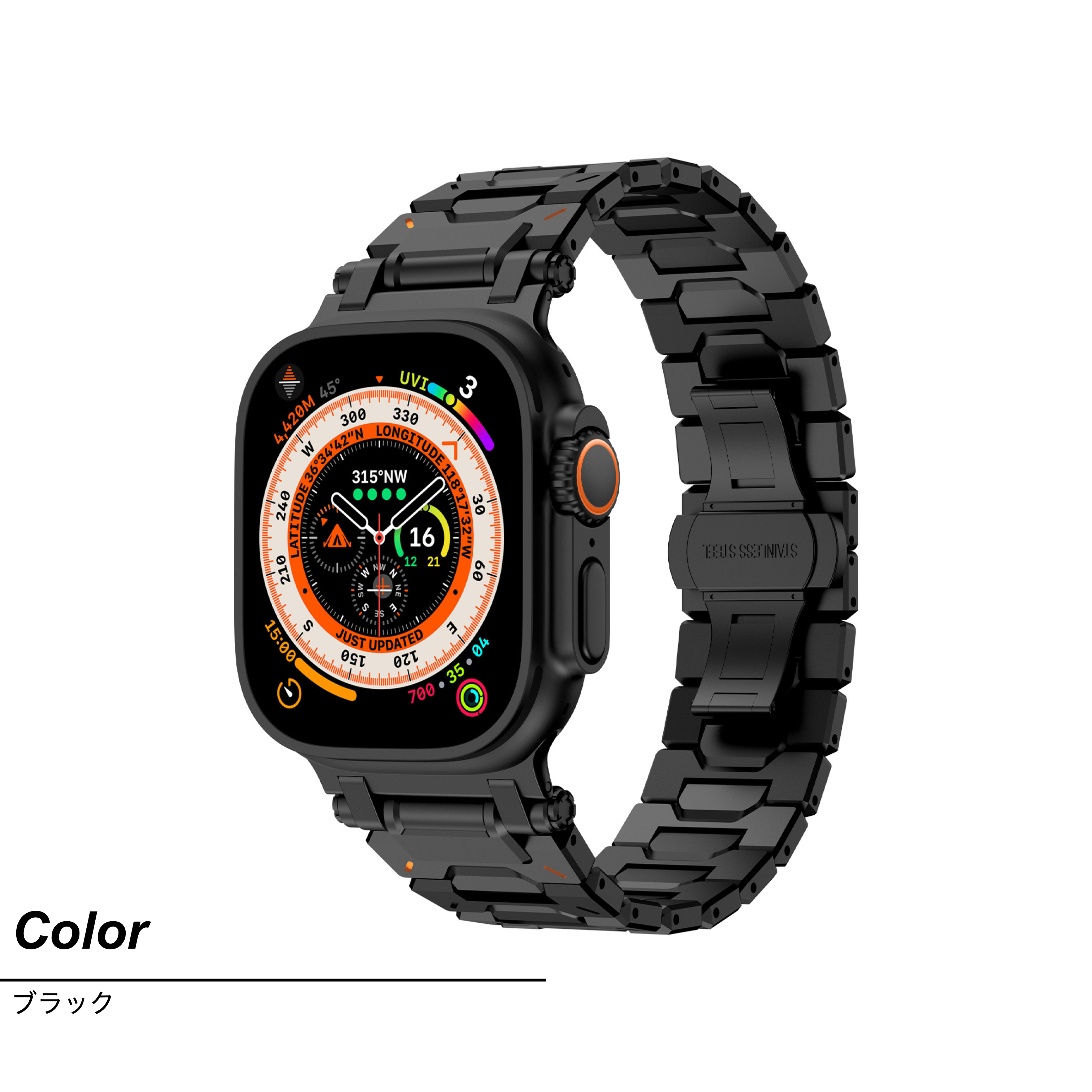 アップルウォッチ バンド Apple Watch ベルト 10 ステンレス 46mm 44mm 45mm SE チタン セット ウルトラ 2 Ultra 49mm Series 9 8 7 高級 Dバックル チタニウム | ブランド登録なし | 01