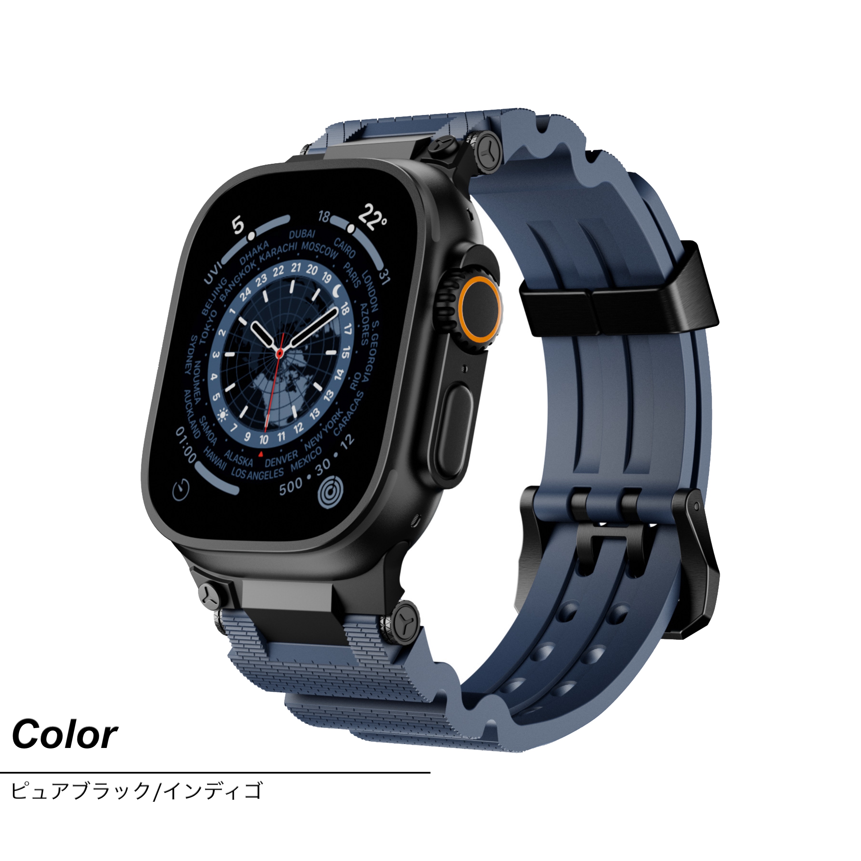 【色:ブラック】Apple Watch バンド ステンレス製 49mm 45mm アップルウォッチ バンド Apple Watch ベルト 40mm 44mm