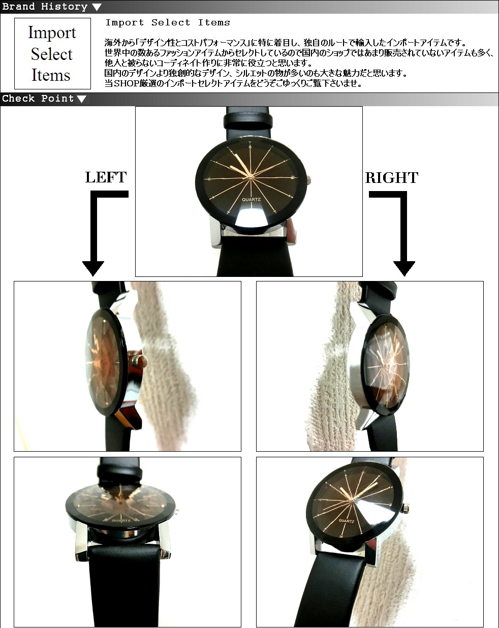 腕時計 メンズ 12面 カットガラス アナログ CZダイヤ(キュービック