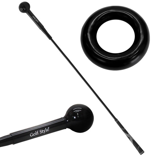 ゴルフ練習器具 スイングトレーナー ウエイトアップ セット 重り 140g ウエイトリング ゴルフ スイング練習 室内 屋外 素振り 矯正 飛距離 グリップ 120cmサイズ | Golf Style | 01