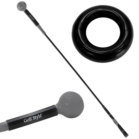 ゴルフ練習器具 スイングトレーナー ウエイトアップ セット 重り 140g ウエイトリング ゴルフ スイング練習 室内 屋外 素振り 矯正 飛距離 グリップ 120cmサイズ | Golf Style | 04