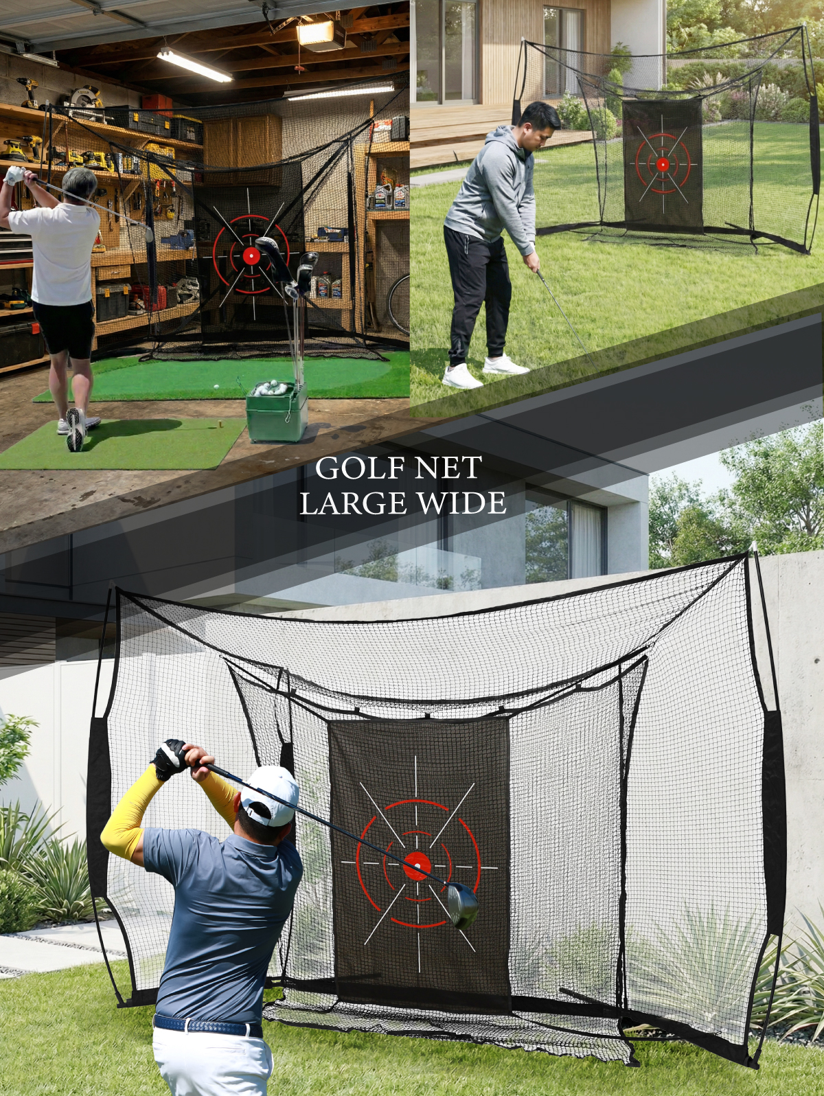 Golf Style ゴルフネット 大型ワイド 折りたたみ 収納袋付き ブラック Golf Style ゴルフネット 大型ワイド 練習用 ネット 折りたたみ