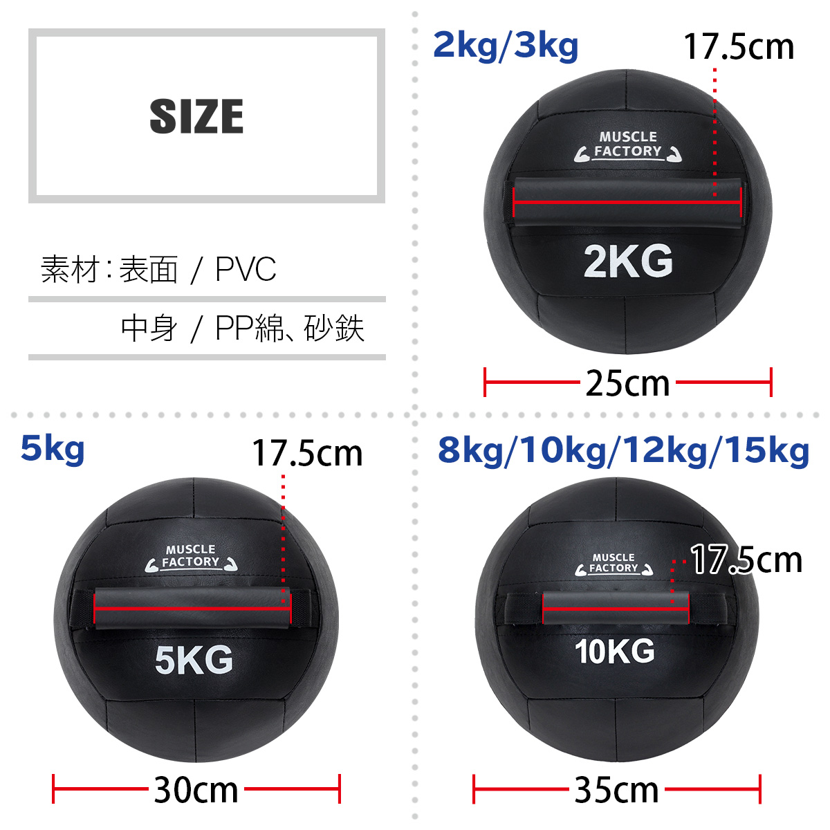 MUSCLE FACTORY ケトルボール ケトルベル メディシンボール 2kg 3kg