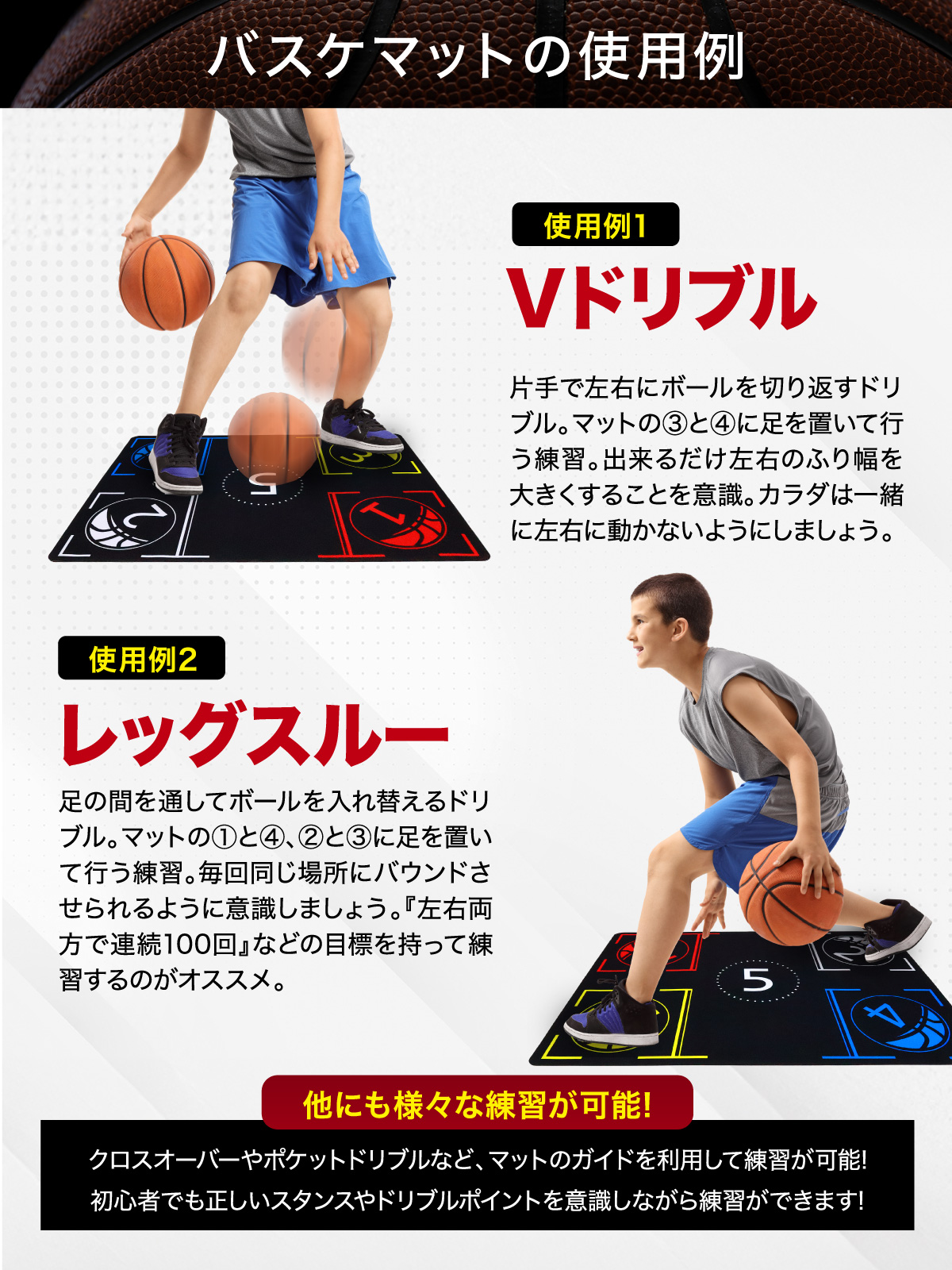 KaRaDa Style バスケ マット 練習 ドリブル 室内 滑り止め 防音