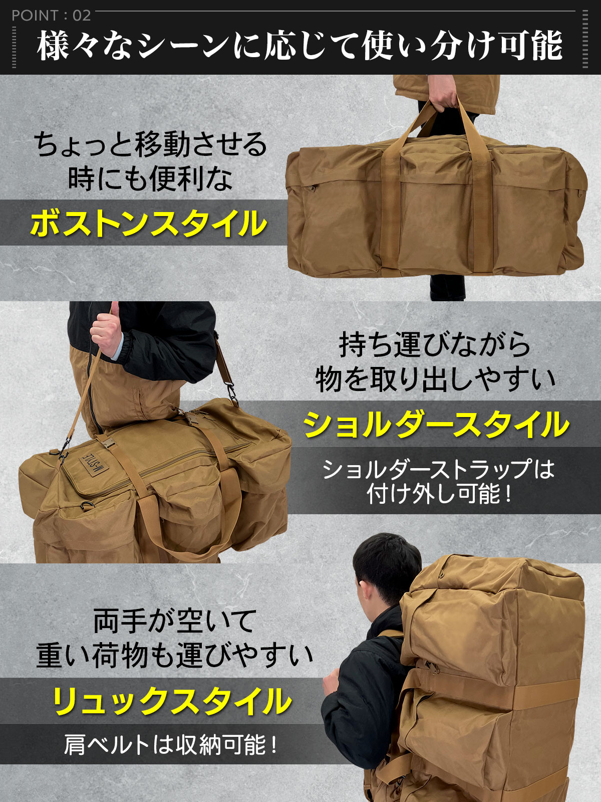 MーSTYLE 【訳あり】 ミリタリーバッグ 大容量 90L アウトドア 防災