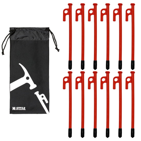 MーSTYLE ペグ 20cm 24本 収納袋 セット 《選べるペグカラー6色》 強靭