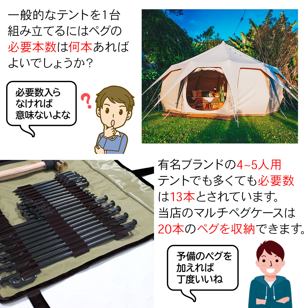 MーSTYLE マルチペグケース 収納袋 ペグ 袋 ペグハンマー 収納 ケース