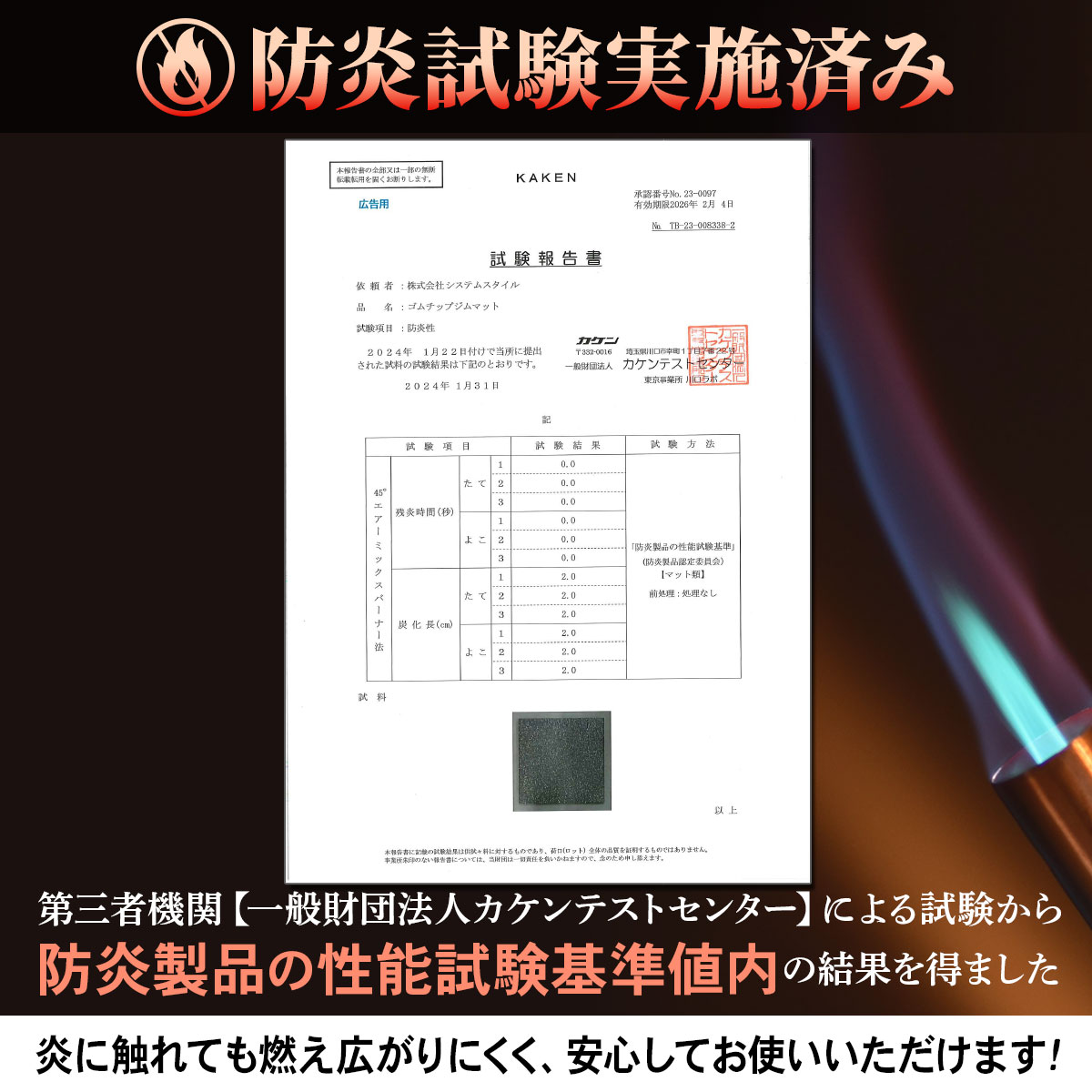 ゴムチップマット ジム マット 25mm ゴム フロアマット 防音 衝撃吸収 筋トレ トレーニングマット ラバーマット 重量器具 ダンベル 50×50cm 20枚セットの画像