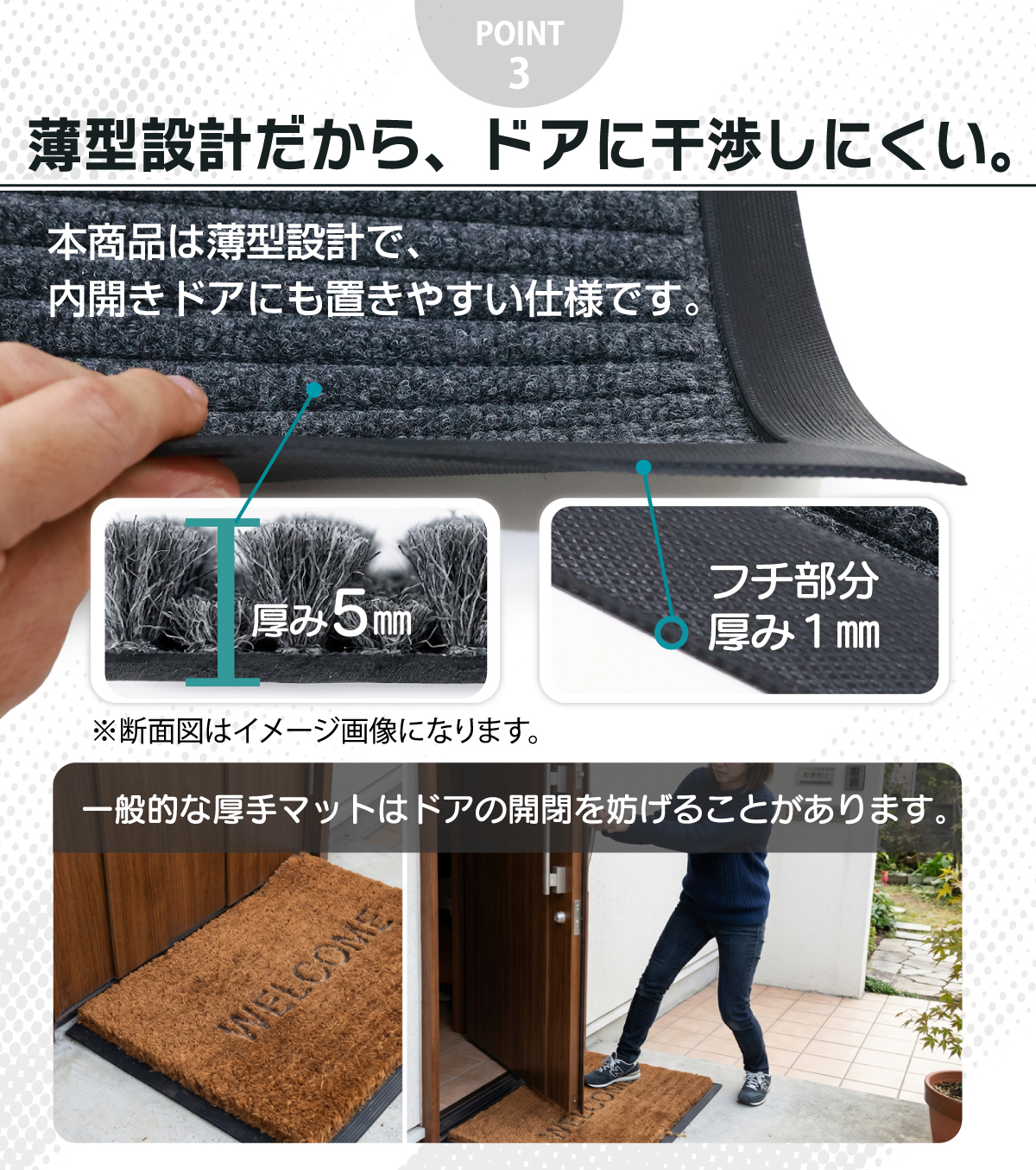 Golf Style 玄関マット 60×90cm 泥落としマット 業務用 家庭用 薄型