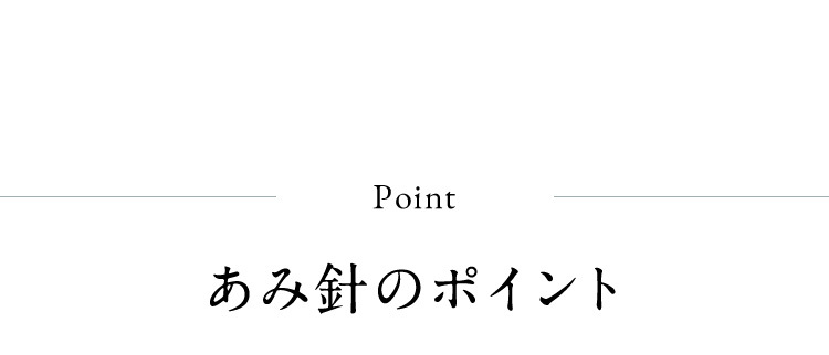 あみ針のポイント