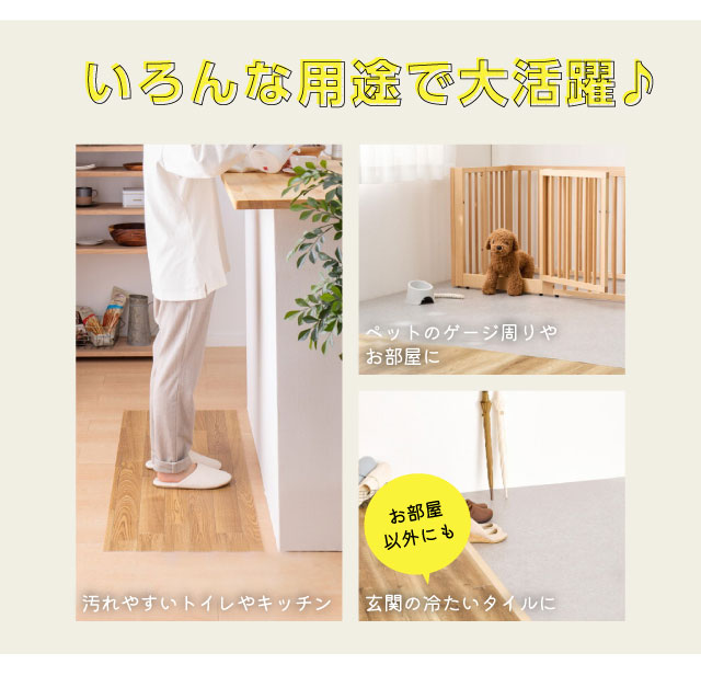 お部屋の床以外にも汚れやすいトイレやキッチン、玄関などにもおすすめ